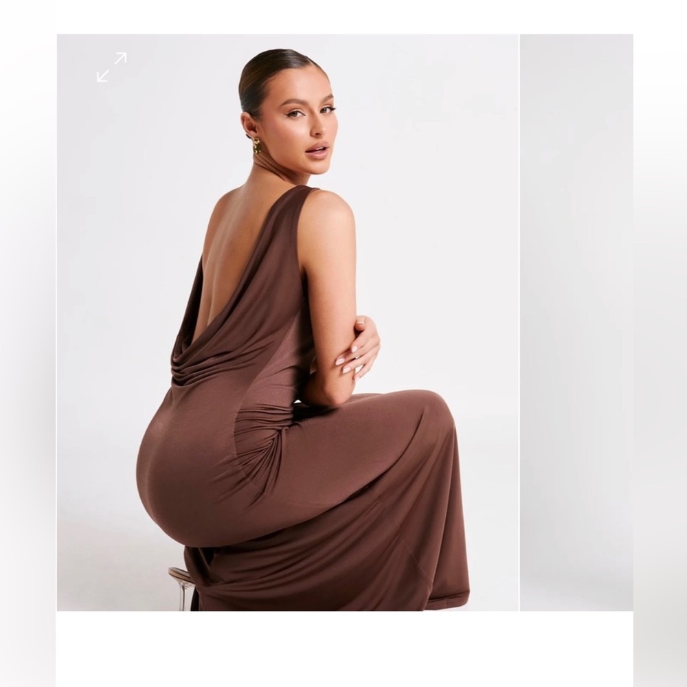 Meshki Brown Backless Bodycon Dress